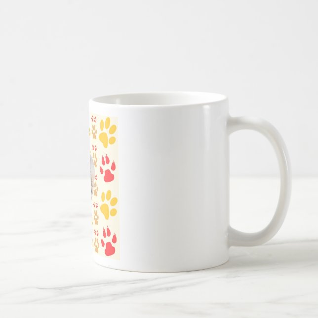 Border Collie Paw Print Love Heart Coffee Mug (Right)