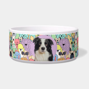 Border Collie Personalised Photo & Name Dog Bowl