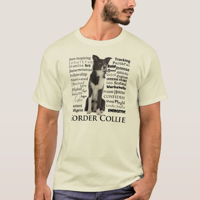 Border Collie Personality Traits T-Shirt (Front)