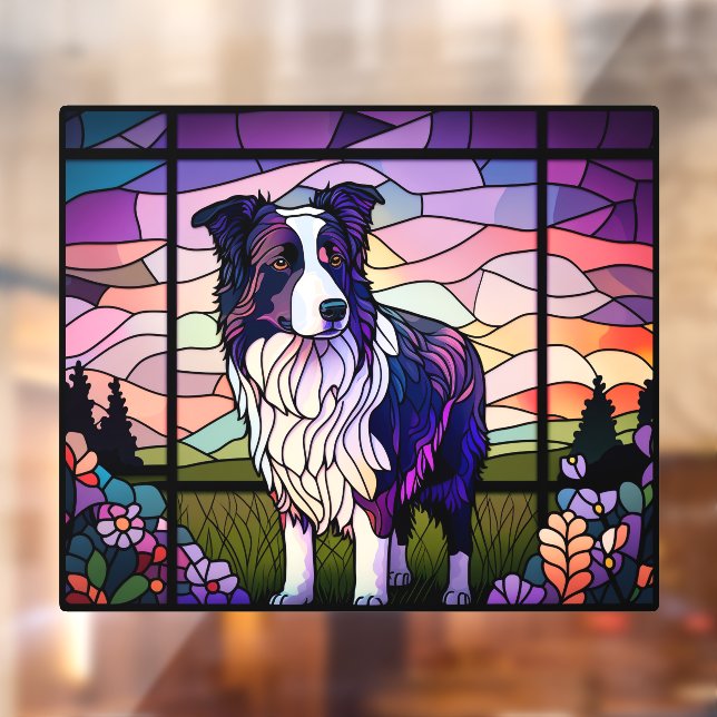Border Collie Pet Dog Faux Stained Glass (Sheet 2)