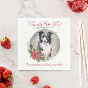 Border Collie Pet Wedding Napkins With Dogs Photo