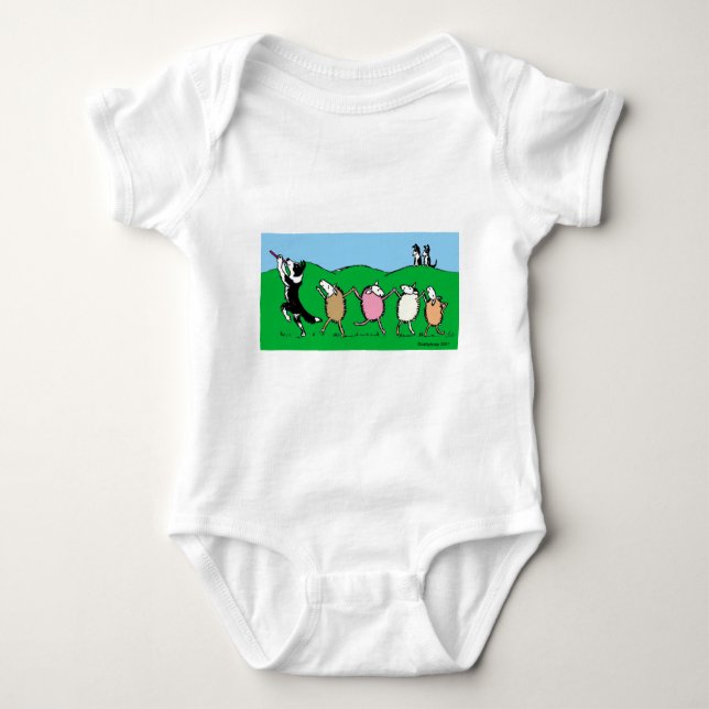 Border Collie Pied Piper Baby Bodysuit (Front)