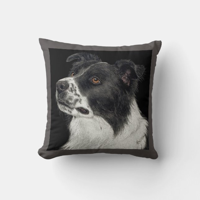 Border Collie Pillow - "Ben" (Front)