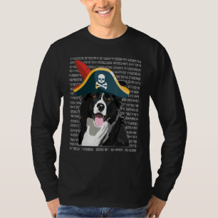 Border Collie Pirate Costume Pi Day Math Teachers T-Shirt