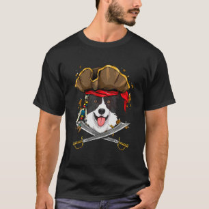 Border Collie Pirate Kids Dog Pirate Pumpkin  Hall T-Shirt