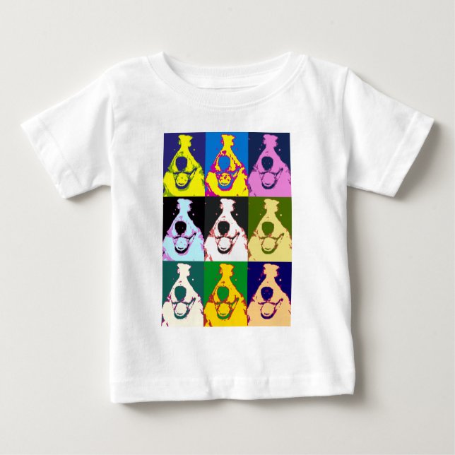 Border Collie Pop Art Baby T-Shirt (Front)