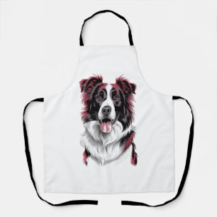 Border Collie Portrait in Vibrant Detail for Dog Apron