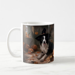 Border Collie Pumpkins Halloween Scary  Coffee Mug