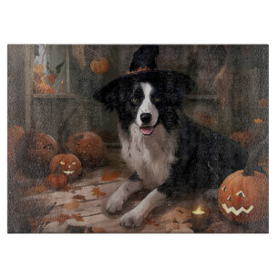 Border Collie Pumpkins Halloween Scary Cutting Board