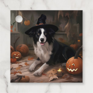 Border Collie Pumpkins Halloween Scary Favour Tags
