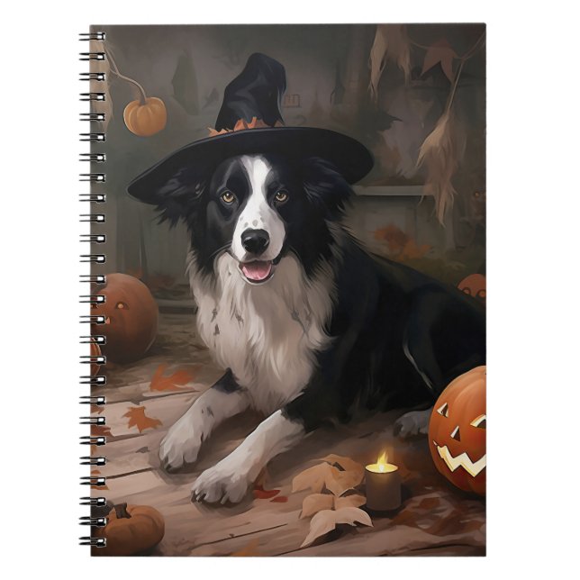 Border Collie Pumpkins Halloween Scary  Notebook (Front)