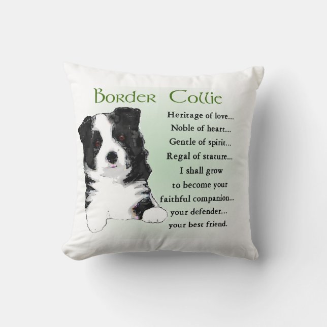Border Collie Puppy Cushion (Front)