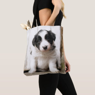 Border Collie Puppy Tote Bag