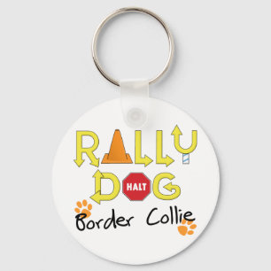 Border Collie Rally Dog Key Ring