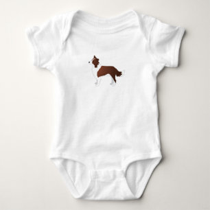 Border Collie Red Dog Breed Side View Silhouette Baby Bodysuit