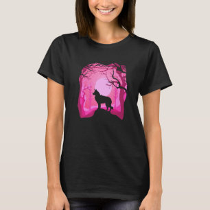 Border Collie Retro Pink Border Collie Dog T-Shirt