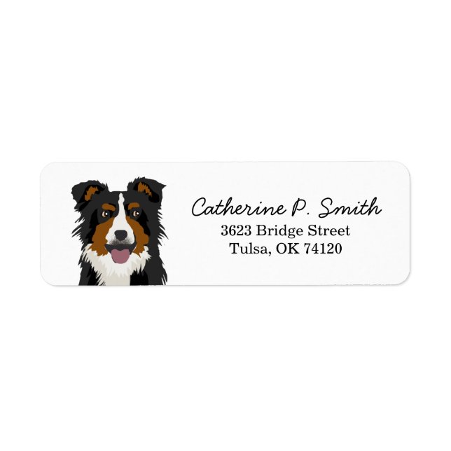 Border Collie Return Address Label (Front)