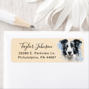 Border Collie Return Address Label