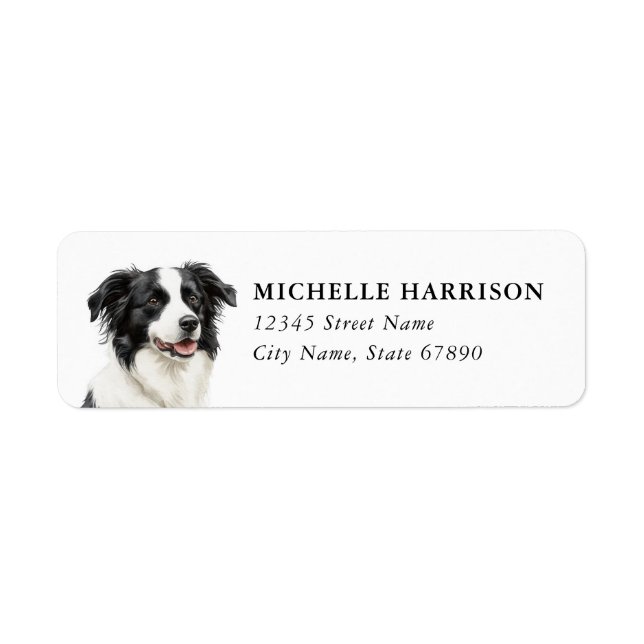 Border Collie Return Address Labels (Front)