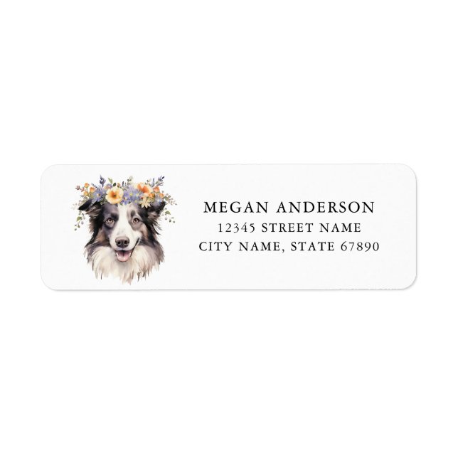 Border Collie Return Address Labels (Front)