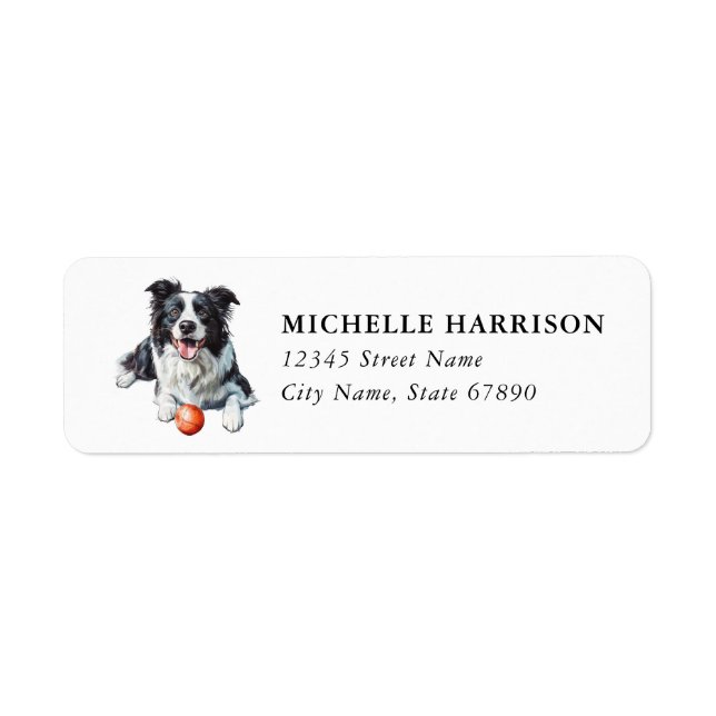 Border Collie Return Address Labels (Front)