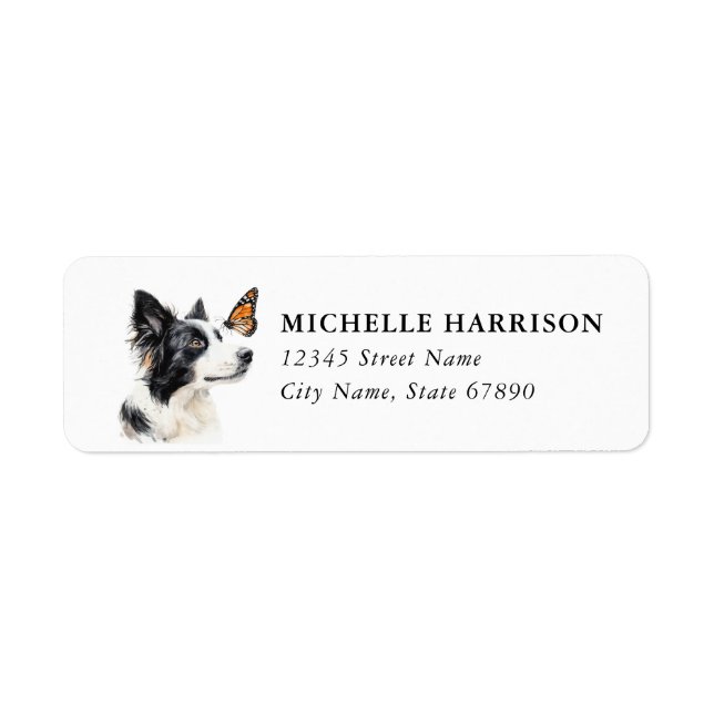 Border Collie Return Address Labels (Front)