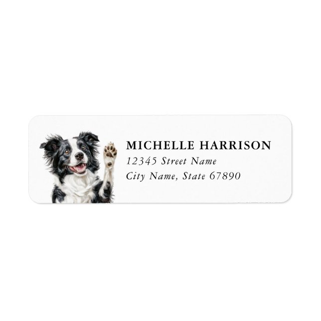 Border Collie Return Address Labels (Front)