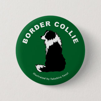 Border Collie Round Button