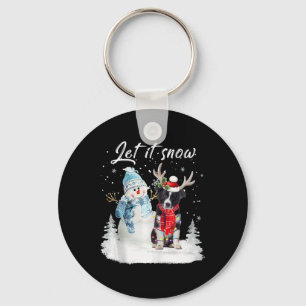 Border Collie Santa Dog Christmas Snowman Xmas Paj Key Ring