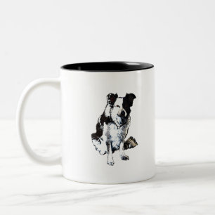 Border collie-sheepdog Two-Tone coffee mug
