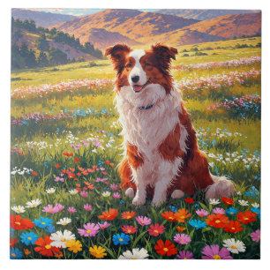 Border Collie Shepherd Dog Ceramic Tile