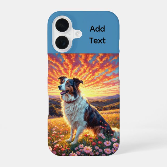 Border Collie Shepherd Dog iPhone 16 Case (Back)