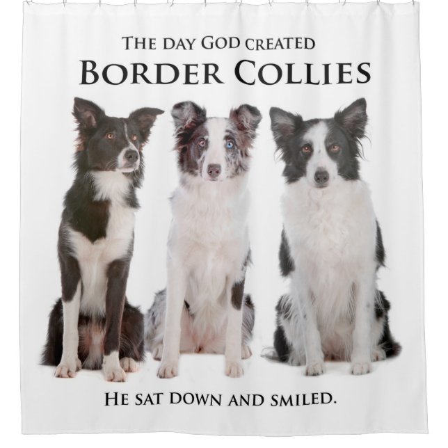 Border Collie Shower Curtain (Front)