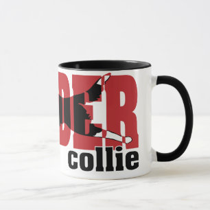 Border Collie silhouette, jumping Mug