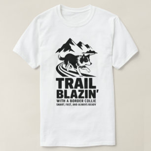 Border Collie Silhouette with Trail Path T-Shirt