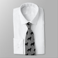 Border Collie Silhouettes Pattern Black and Grey