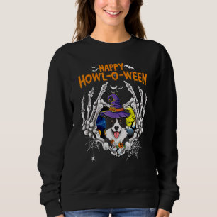 Border Collie Skeleton Heart Happy Howl O Ween Cos Sweatshirt