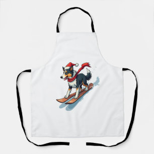 Border Collie Snowboarder Apron
