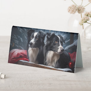 Border Collie Snowy Sleigh Christmas Decor 