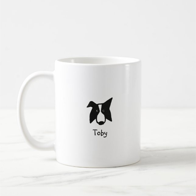 Border collie stamp coffee mug (Left)