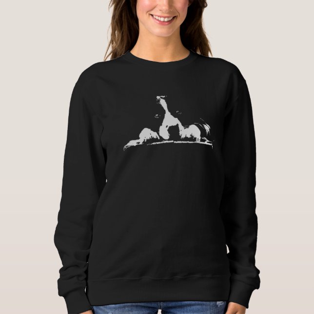 Border Collie Stare White Minimalistic Original Sweatshirt (Front)