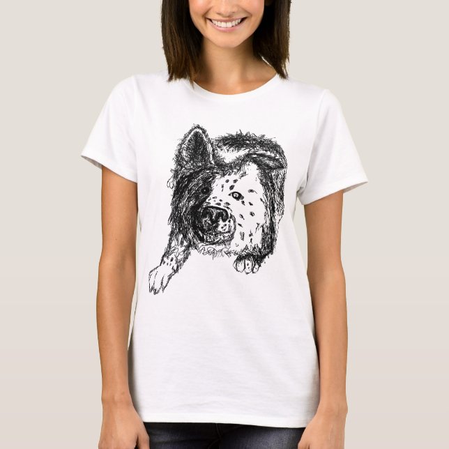 Border collie staredown transp T-Shirt (Front)