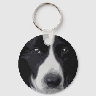 Border Collie 'sweet face' keyring keychain