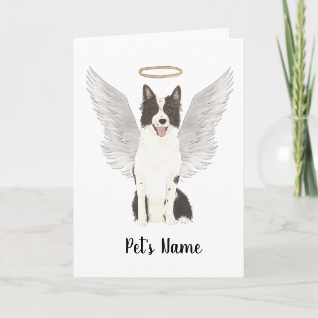 Border Collie Sympathy Memorial Card (Front)