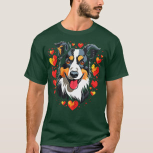 Border Collie Valentine Day T-Shirt