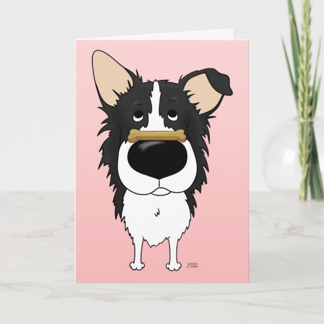 Border Collie Valentine's Day Card (Front)