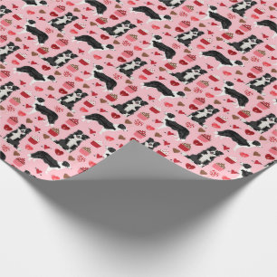 Border Collie Valentines Love Gift Wrap