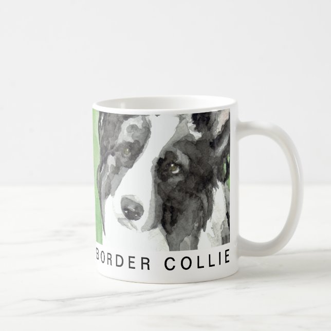 Border Collie Watercolor Coffee Mug (Right)