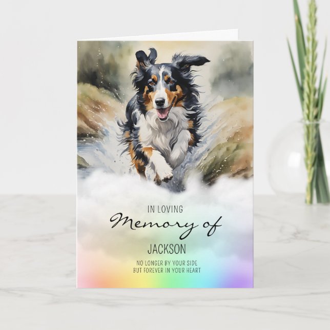 Border Collie watercolour pet dog loss sympathy  Card (Front)