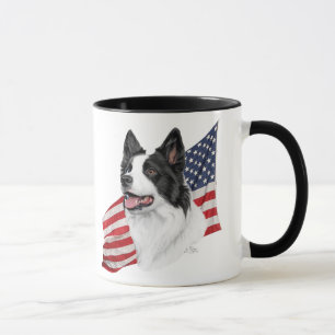 Border Collie with Flag Mug